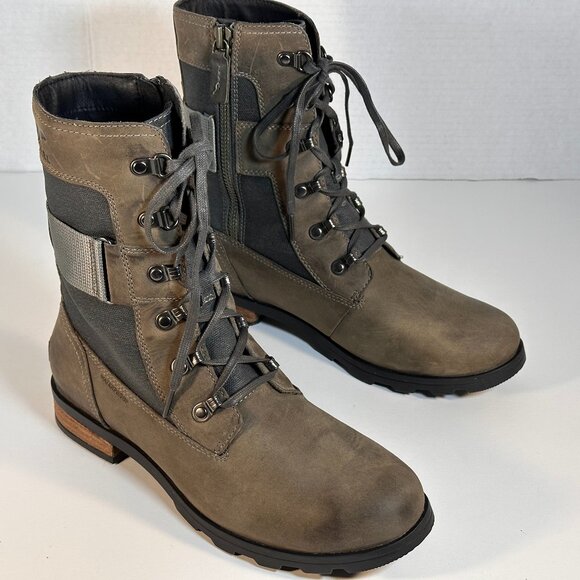 Sorel Brown Lace-Up Combat Boots - Picture 11 of 16